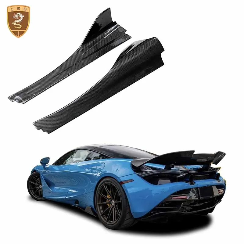 Dry Carbon Fiber Side Skirt BodyKit For McLaren 720s 2017-2020 Tuning Vor Style Car Side Door Bumper Skirts Extension Lip