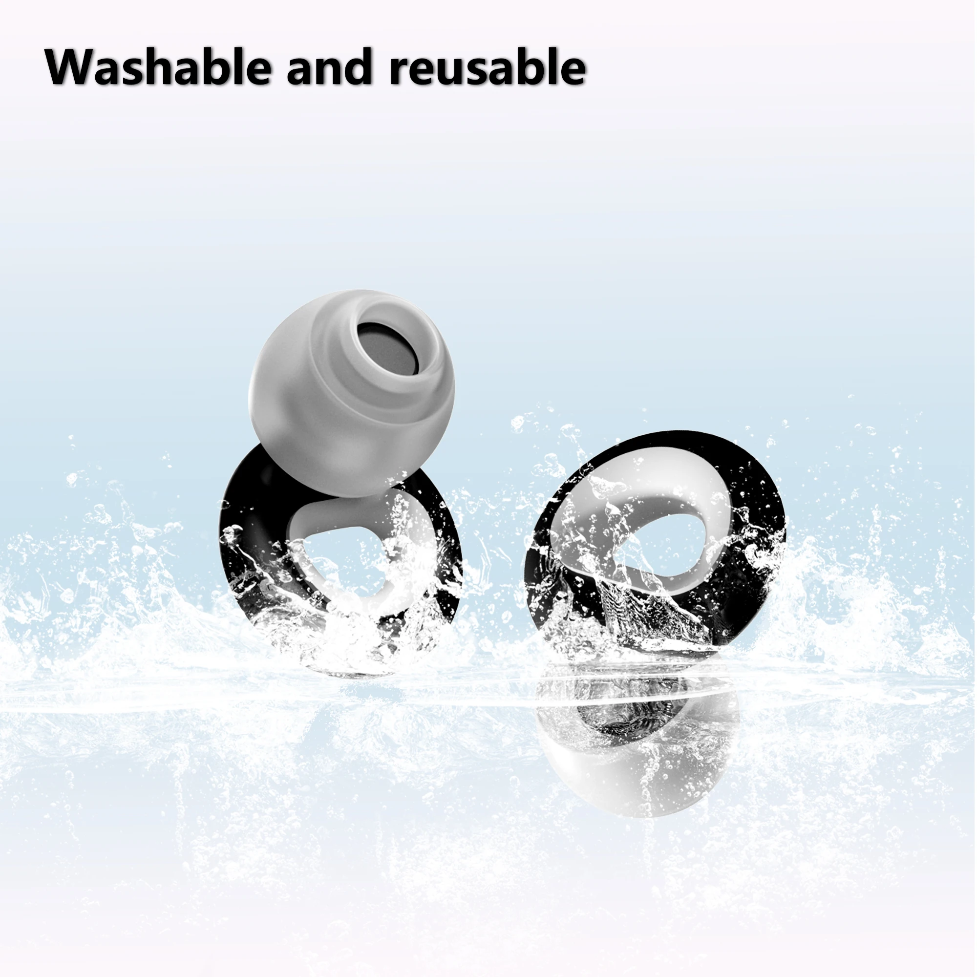 

Waterproof Silicone Soft Earplugs with Caps Sound Insulation for Swimming And Showering Washable Diving Ear Plugs