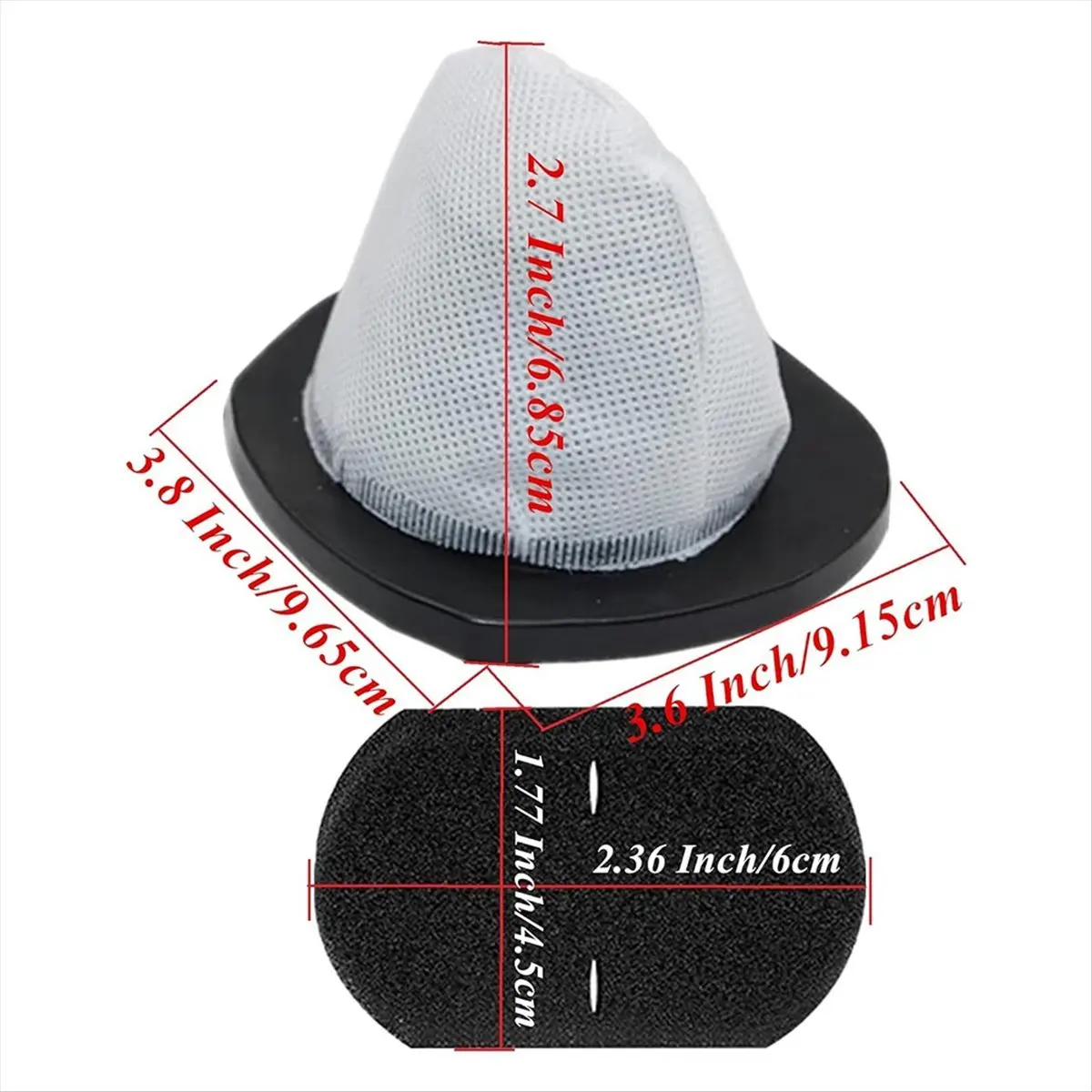 

A04V 4 Pack 2030 Filters Replacement for Vacuum Models 2030, 2030B,2030J,2030K,2030L,2030H,Compare to Part 1611501