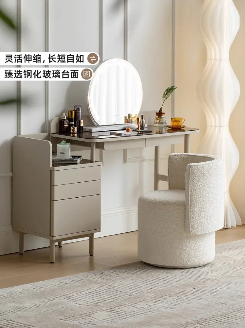 Small apartment makeup table, makeup table, Italian-style European-style light luxury bedroom, modern simple