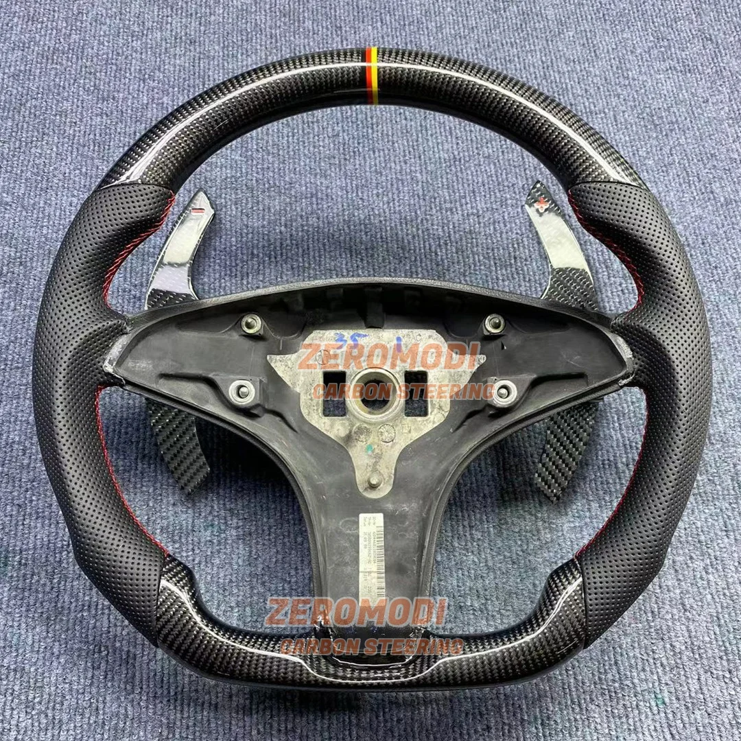 

Carbon Fiber Steering Wheel For Mercedes W204 GLK 3 Spoke Sport Leather No AMG