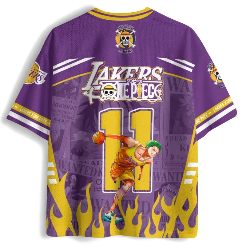 2026 _ New Style _ Fashion _ One Piece Anime _ Fun Jerseys _ Luffy _ Campus Style Short Sleeves _ Sports Style Mesh Fabric image 2