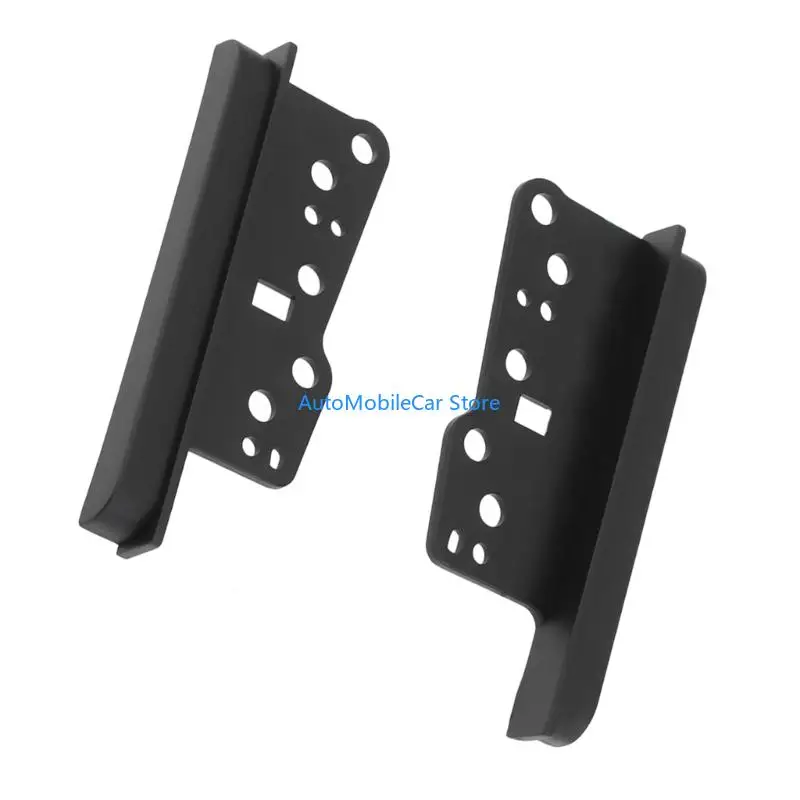 G8TE Console Radio Installation Brackets 2-DIN with Trim Black Side Mount Supports for Car Head Unit Fit Work Use
