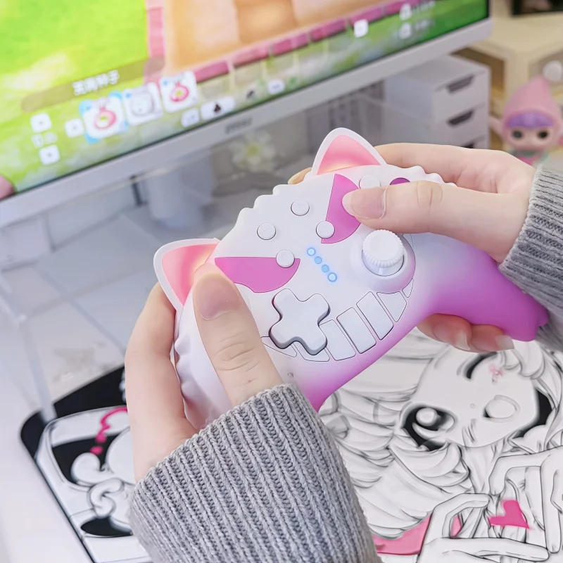 

Switch1/2 Game Controller Gradient Pink Purple Devil Series TMR Joystick Multi Platform Available Anime Merchandise Fashion Gift