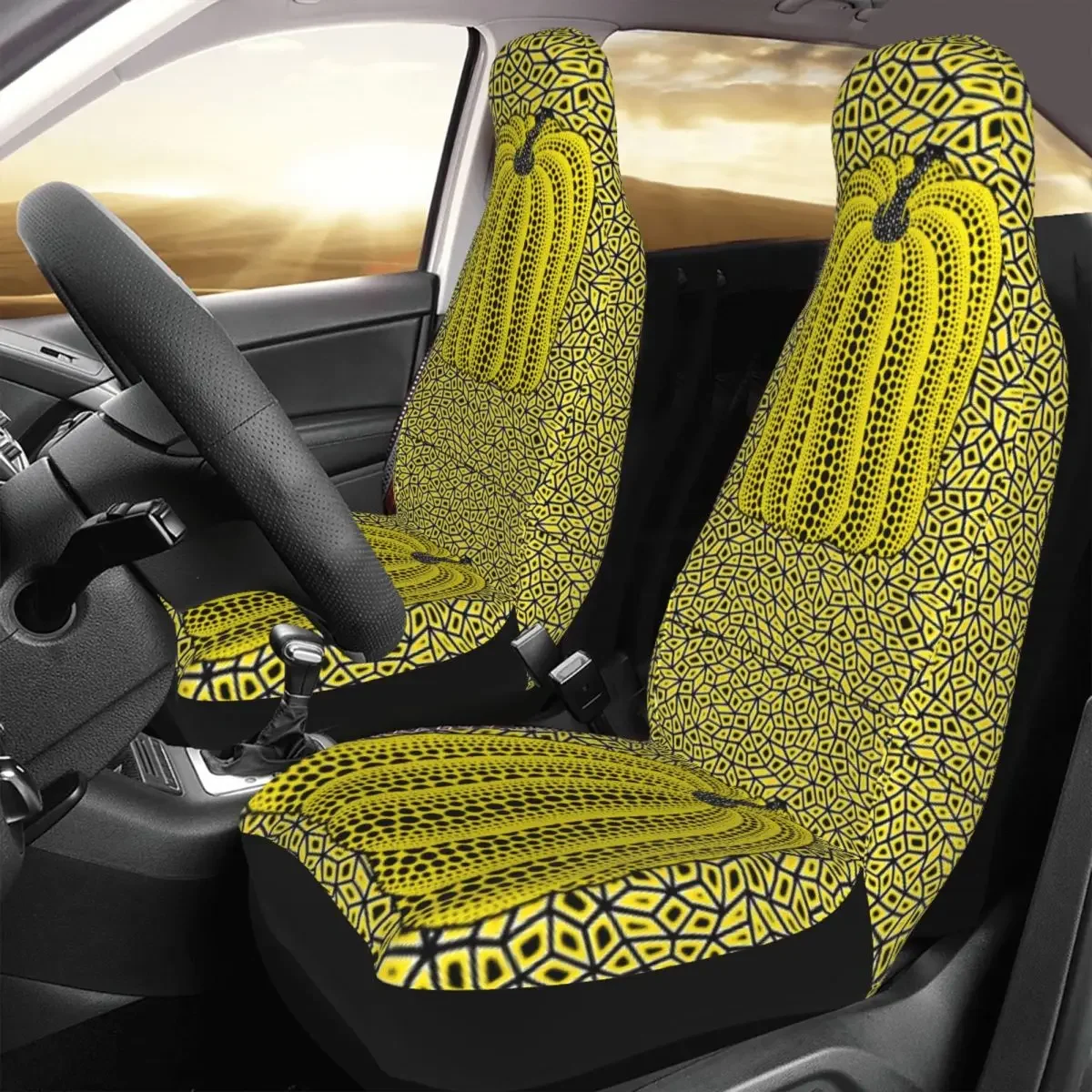 Yayoi Kusama Dots Car Seat Cover Pumpkin Automobiles Seat Covers for Cars Trucks SUV Auto Protector Accessories 2PC