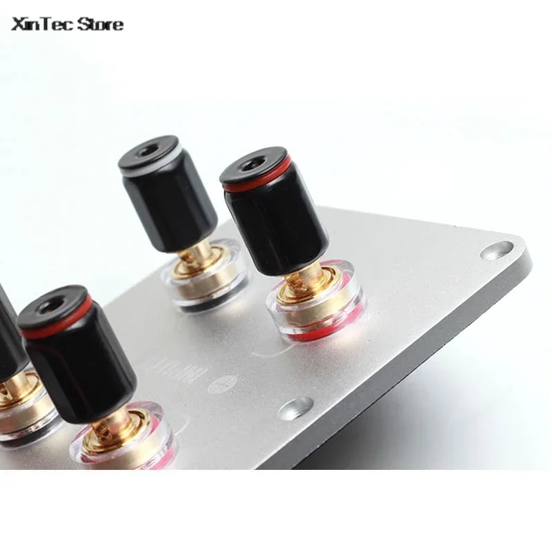 DMH-1 PCS Aluminum Alloy Pure Copper Gold Plated Terminal Cup Banana Jack Socket Binding Post Speaker Plug Connector Box Red + B