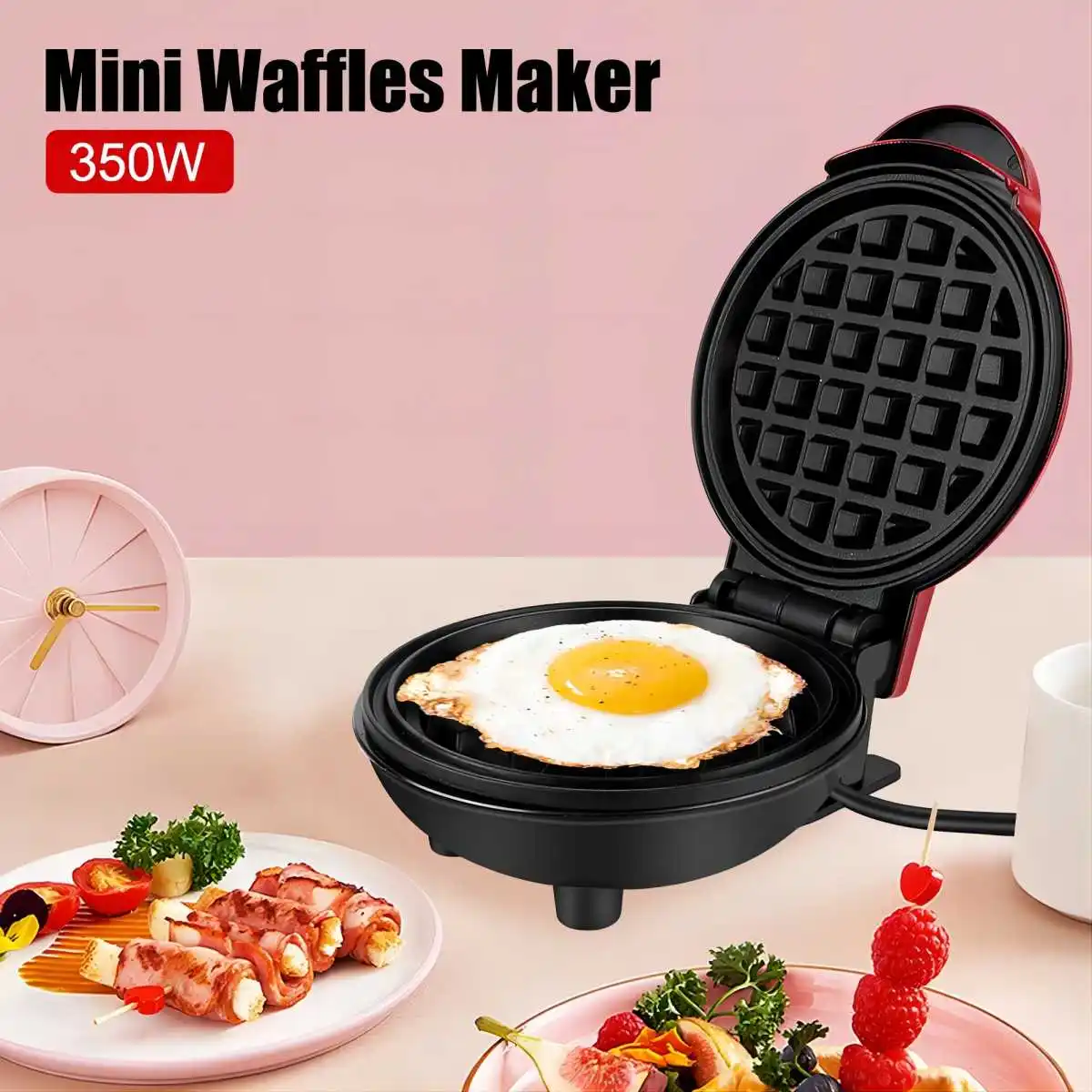 Mini Multifunctional Electric Waffle Maker, Sandwich Cake Oven, Breakfast Mold, Kitchen Supplies, Cooking Utensils