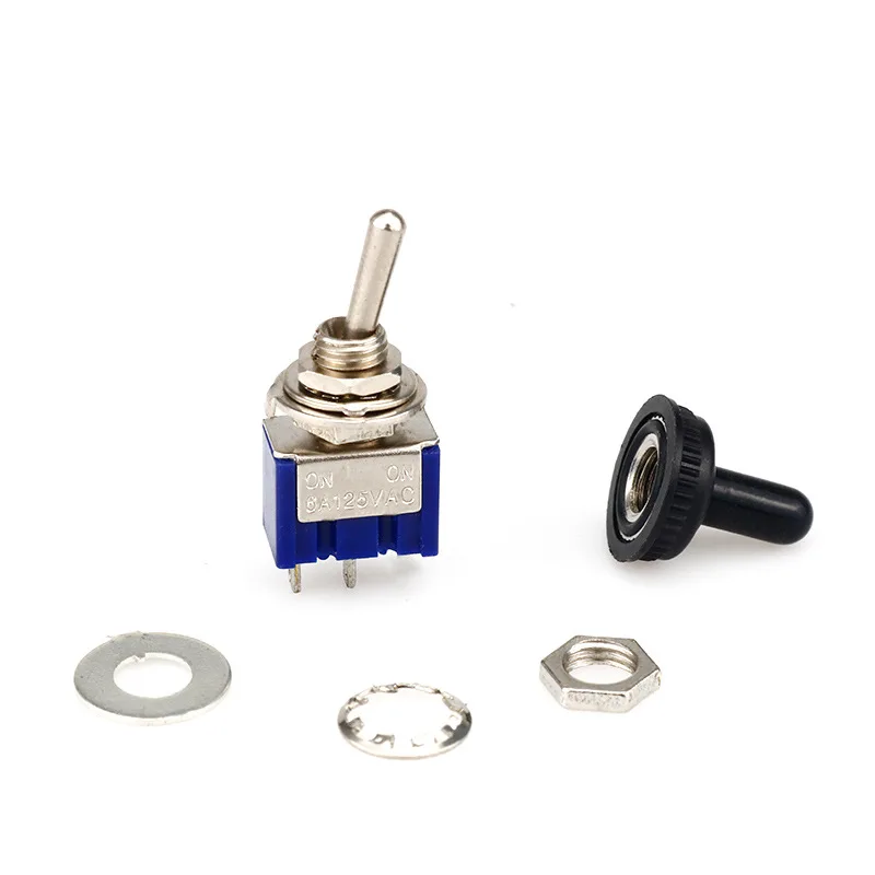 IP54 Button Switch MTS-101 Two Feet Two Speed ON-OFF Rocker Arm Toggle Switch Light Blue Dark Blue