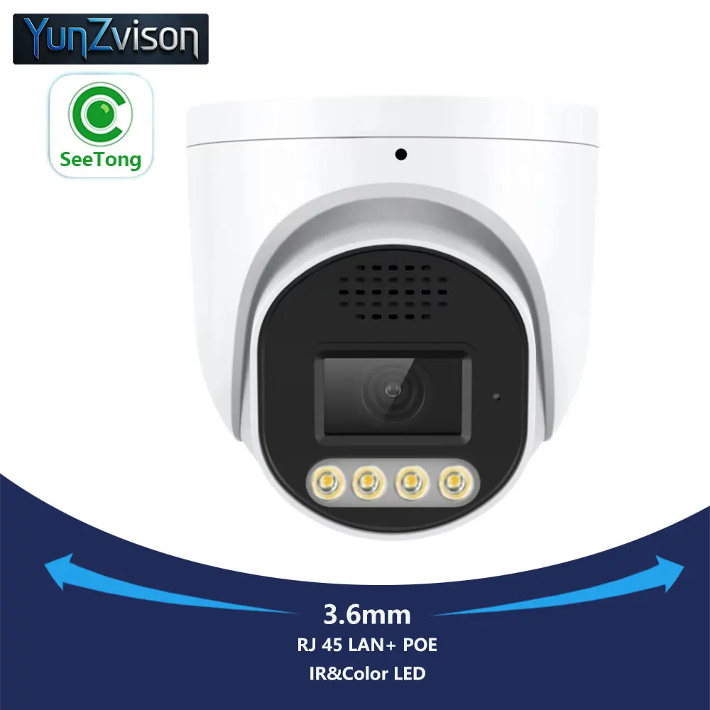 SeeTong 4K 8MP IMX415 Surveillance Vedio POE Security Metal Dome 3.6mm Two Way Audio IR&Color Night Version