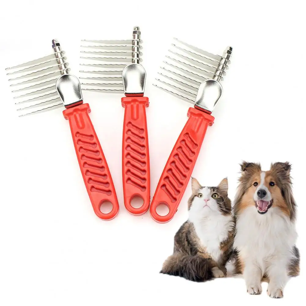 Non-slip Handle Pet Comb Pet Detangling Comb Stainless Steel Dog Dematting Comb Rake Brush Set for Cats Pets for Fur for Doodles