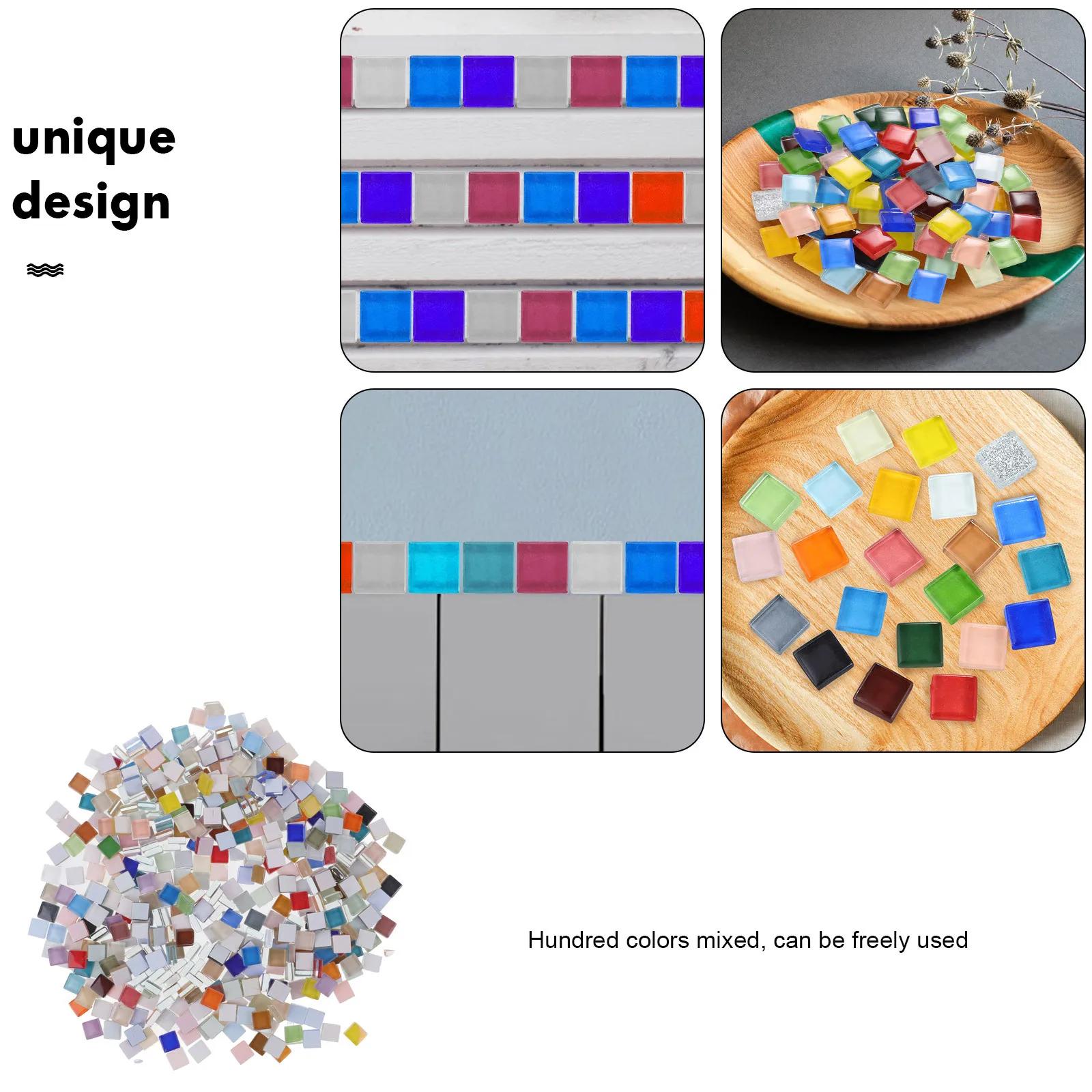 

DIY Mosaic Tiles Craft Set Glass Pieces Decorative Mosaic Mirror Tiles for Photo Frame Vase Clock Art Project Supplies