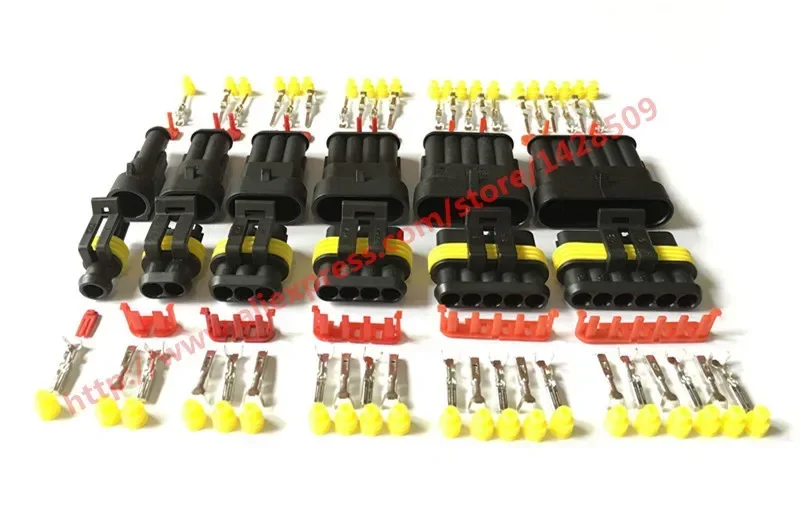 AMP Tyco Superseal 1.5 Kit 1/2/3/4/5/6 Pin Female Male Waterproof Electrical Wire Cable Automotive Connector Car Plug