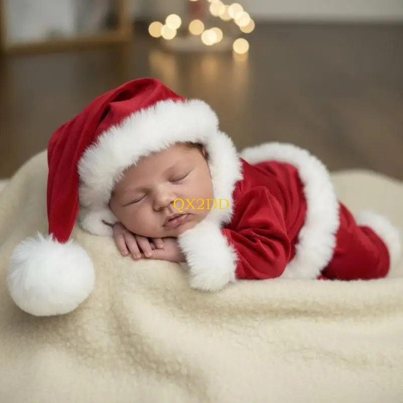 زي التصوير الفوتوغرافي لعطلات الأطفال QX2D من قماش البوليستر المريح لحفلات الكريسماس