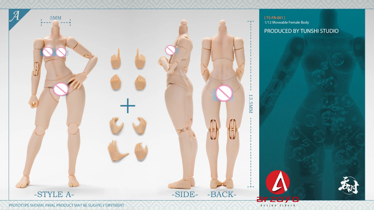 SUPER FLEXIBLE BODY フィギュア Super Flexible Female Seamless 1/6 Scale Fair Skin Body (21D-YS)