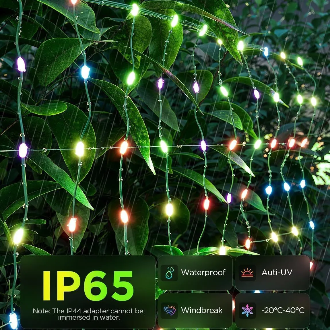 ไฟตกแต่งสวนกลางแจ้ง 600LEDs ไฟตาข่ายอัจฉริยะบลูทูธ พร้อมหม้อแปลง 5V ขนาด 3x1.2 เมตร สำหรับงานแต่งงาน คริสต์มาส ตกแต่งสวน 64 โหมด
