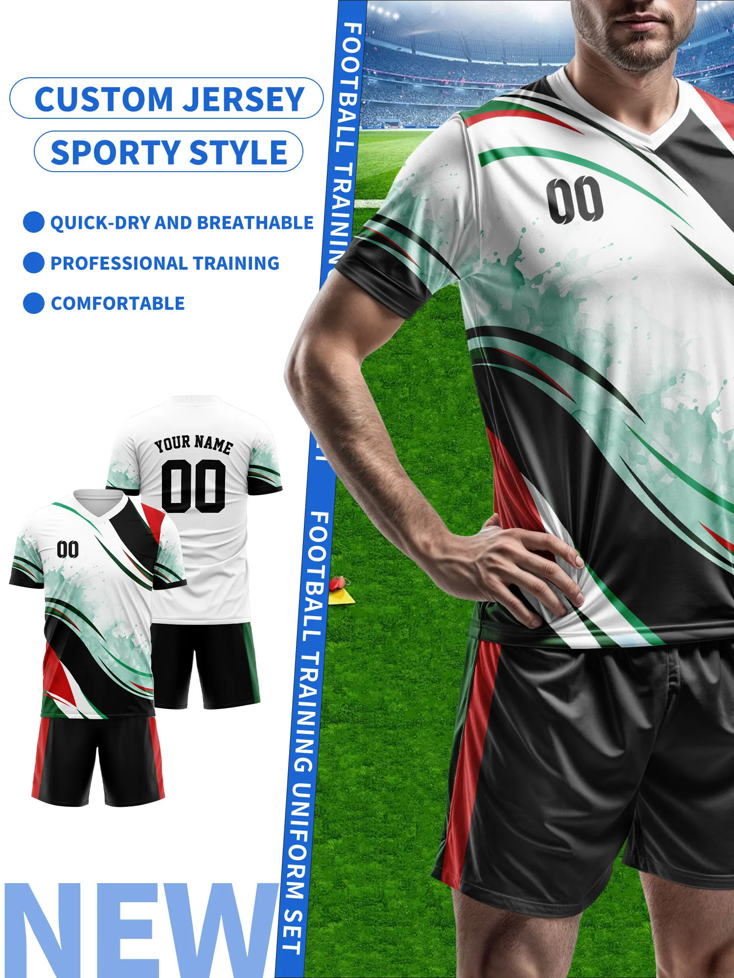 

Создайте свой собственный футбольный джерси | Индивидуальное имя и номер | Дышащая футболка для тренировок по футболу, недорогая футбольная форма на заказ