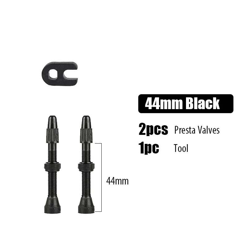 

2PCS Aluminum Alloy Bicycle Tubeless Presta Valves 40mm to 80mm Stems with Valve Core Removal Tool for MTB Road Bike Tires