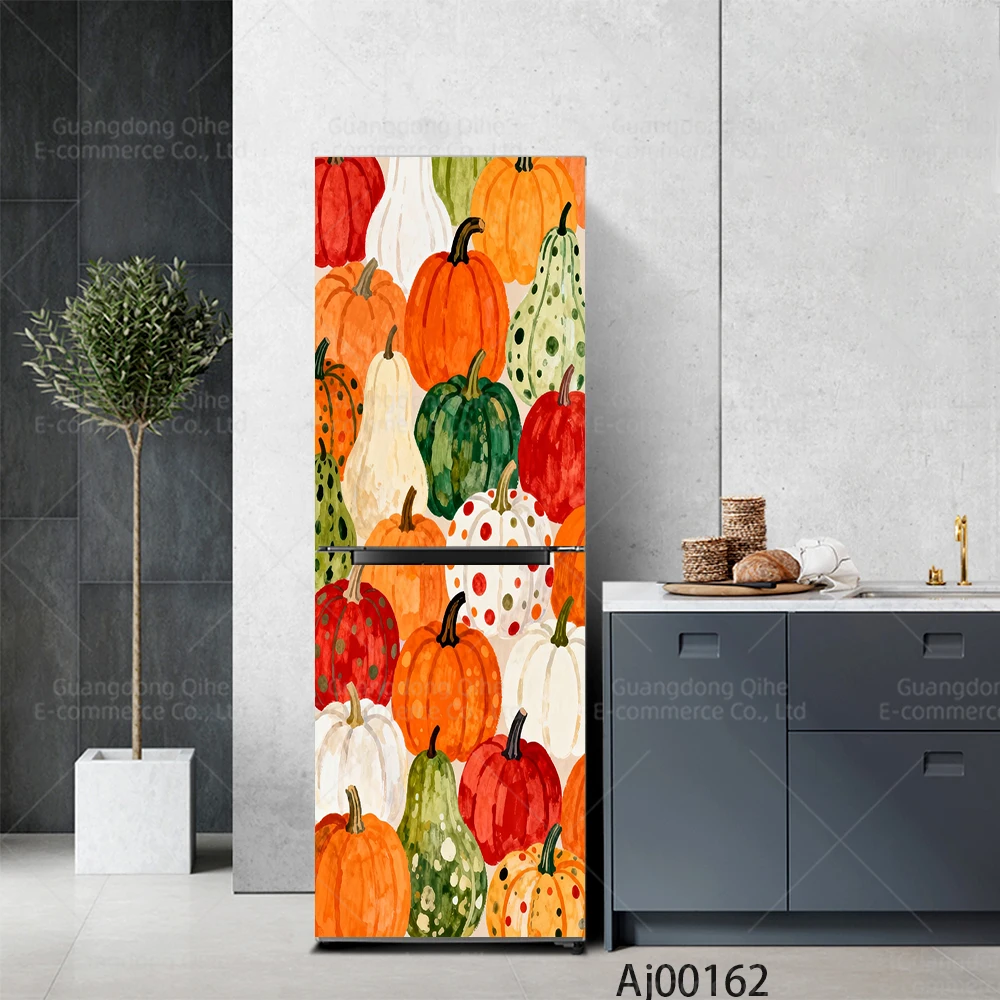 Delicious Fruit Collection Refrigerator Door Full Door Covered Wallpaper Self-Adhesive Sticker for Wall Decals Home Decoration