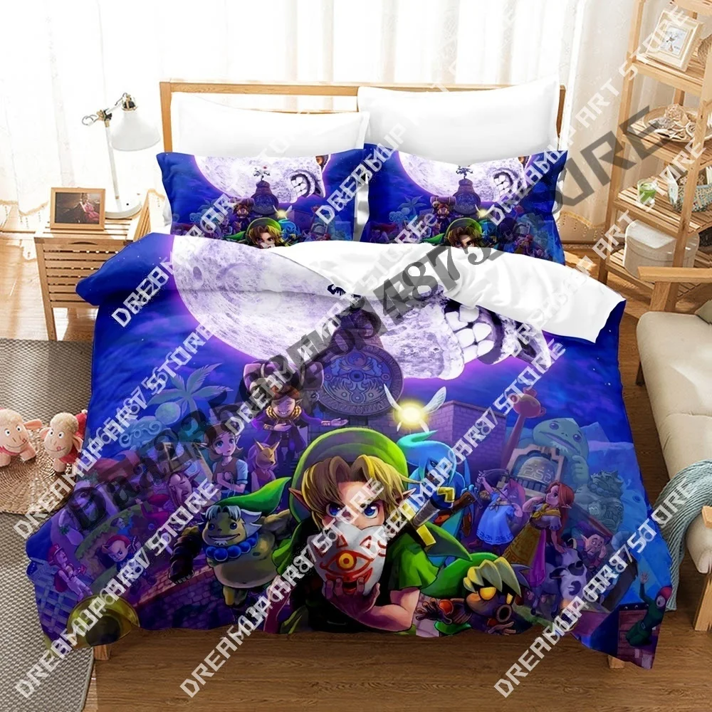 Juego de moda Majoras, juego de cama con máscara, juego de cama individual, doble, tamaño Queen y King, juego de funda nórdica para dormitorio de niños, juego de sábanas