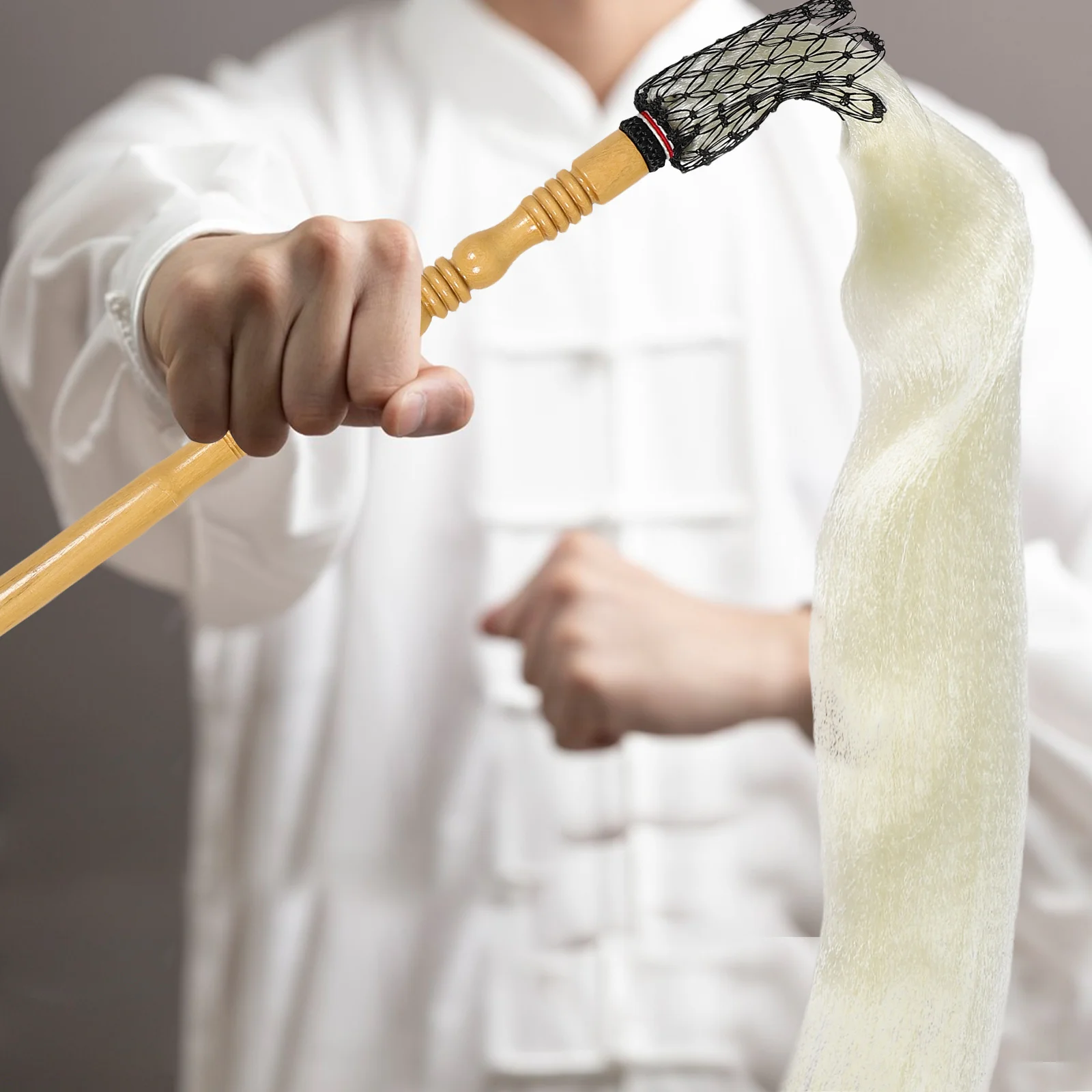 

Tai Chi Horsetail Whisk Prop Delicate Lightweight Handheld Wooden Handle Performing Accessory Tai Chi Supply Stage Performance