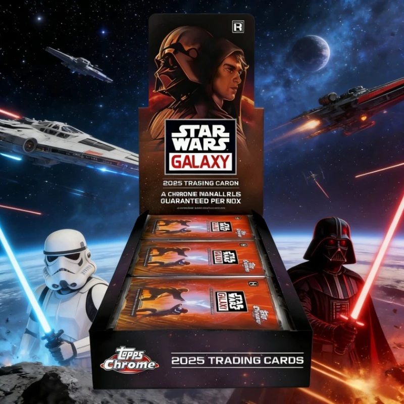 

25 коллекционных карт Topps Star Wars Galaxy в хромированной коробке, набор сюрпризов с персонажами научно-фантастических фильмов, параллельные карты Galaxy