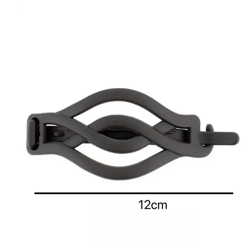 مشابك شعر غير لامعة باللونين الأسود والبني الموز - مشابك على شكل إكسسوارات شعر عصرية للنساء أنيقة