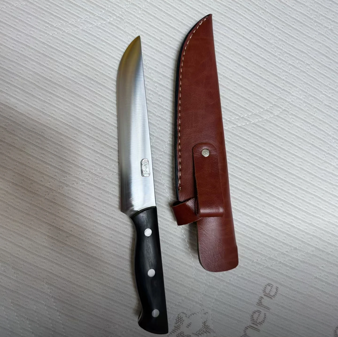 

7.5 Inch Sashimi Knife 3-layer BG42 Aviation Special Steel Double-edged Blade Chef Cleaver Slicing Handmade Forged Kitchen Knife