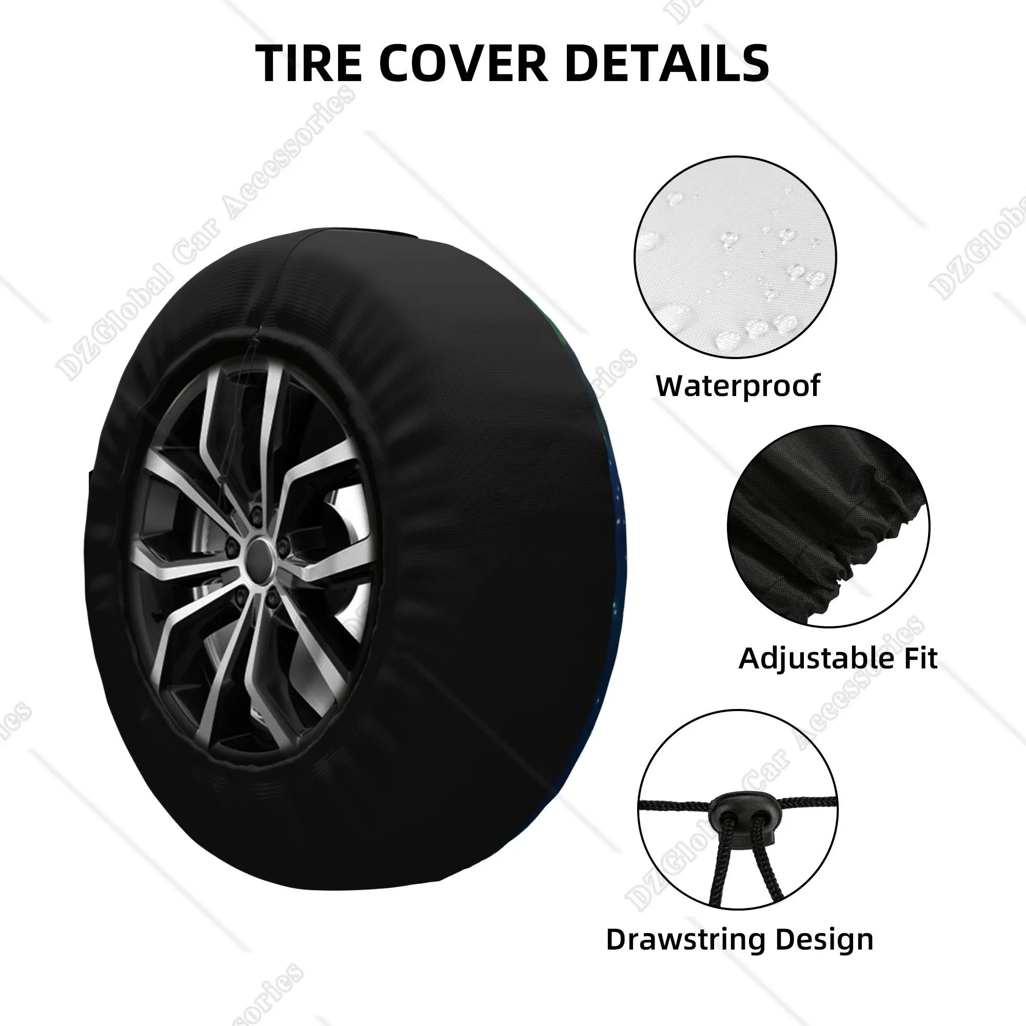 Making Memories One Campsite Starry Sky Camping Spare Tire Cover Weatherproof Wheel Protectors Universal Fit for Trailer Rv SUV