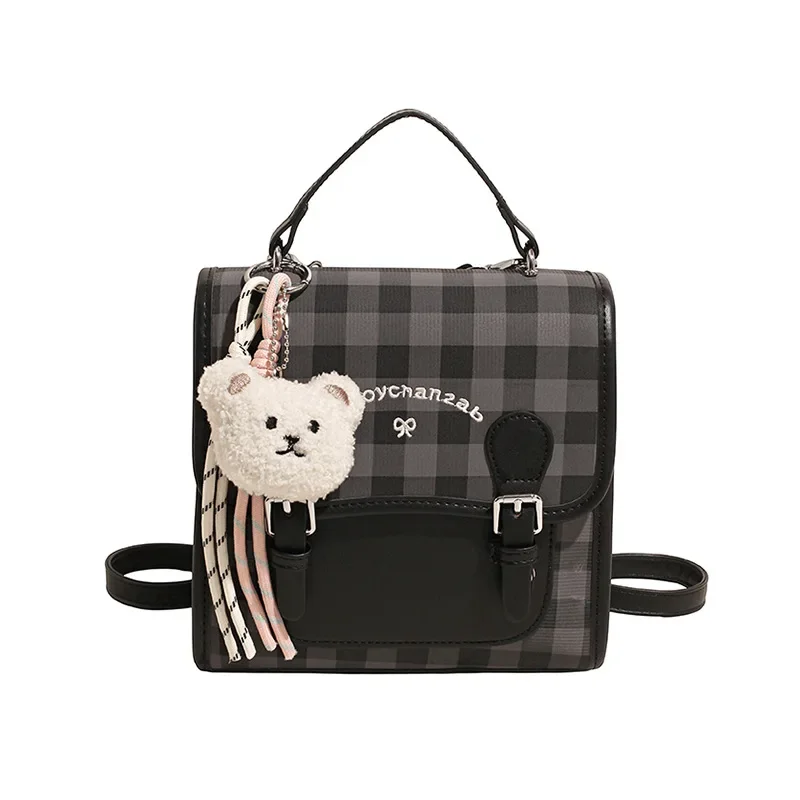 2025 Новая легкая роскошная клетчатая сумка для женщин — корейский стиль, плечо/ручной/рюкзак, легкий дизайн для путешествий
