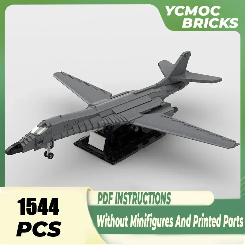 Modelo de aeronave militar moc tijolos de construção escala 1:72 B-1B lancer bombardeiro tecnologia blocos presente brinquedo natal diy conjuntos montagem