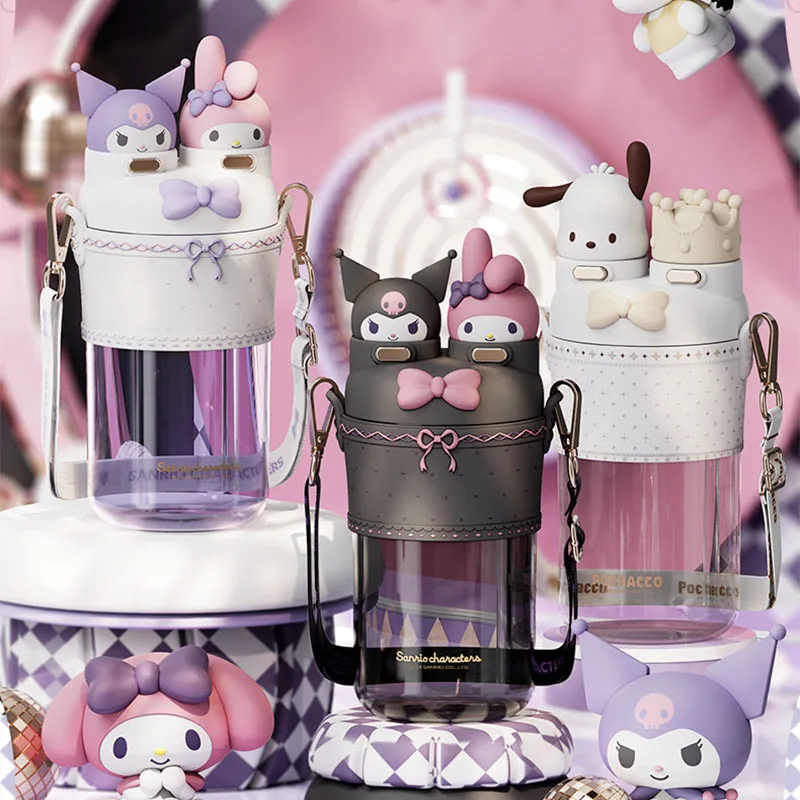 700ml Sanrio Kuromi Melody Pochacco Straw Cup Lolita Summer Plastic Water Cup Heat-resistant Water Bottle Tritan Space Cup