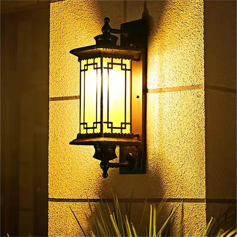 

Outdoor Wall Lamp Chinese Classical Waterproof Villa Garden Corridor Courtyard Light Exterior Wall Sconces Landscape Lighting