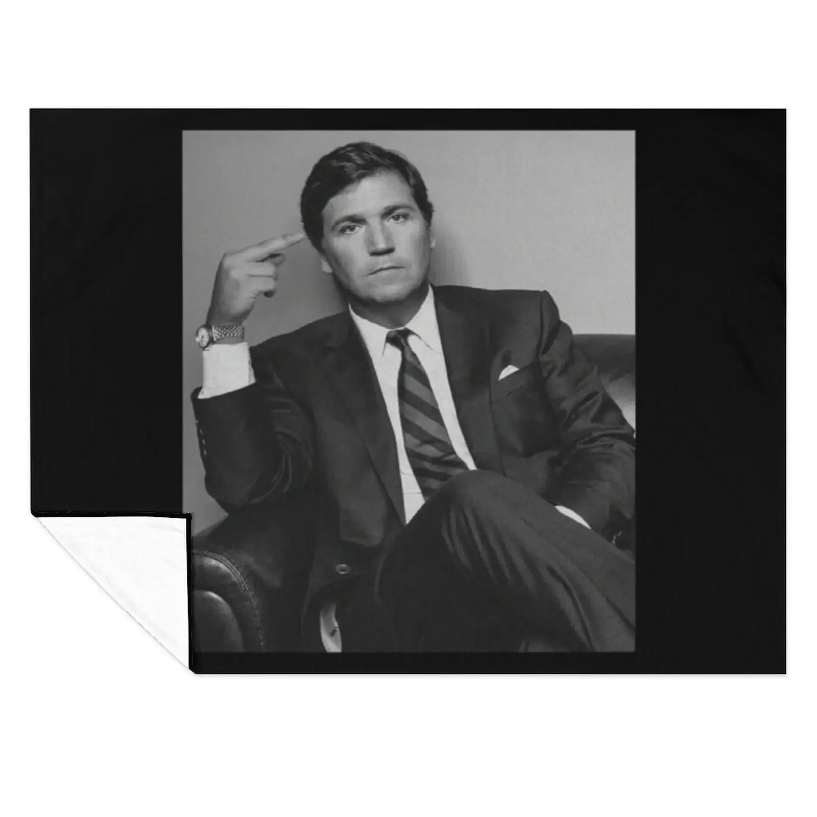 

Tucker Carlson Middle Finger Classic Throw Blanket Baby Blankets For Sofas Decorative Throw Summer Blankets