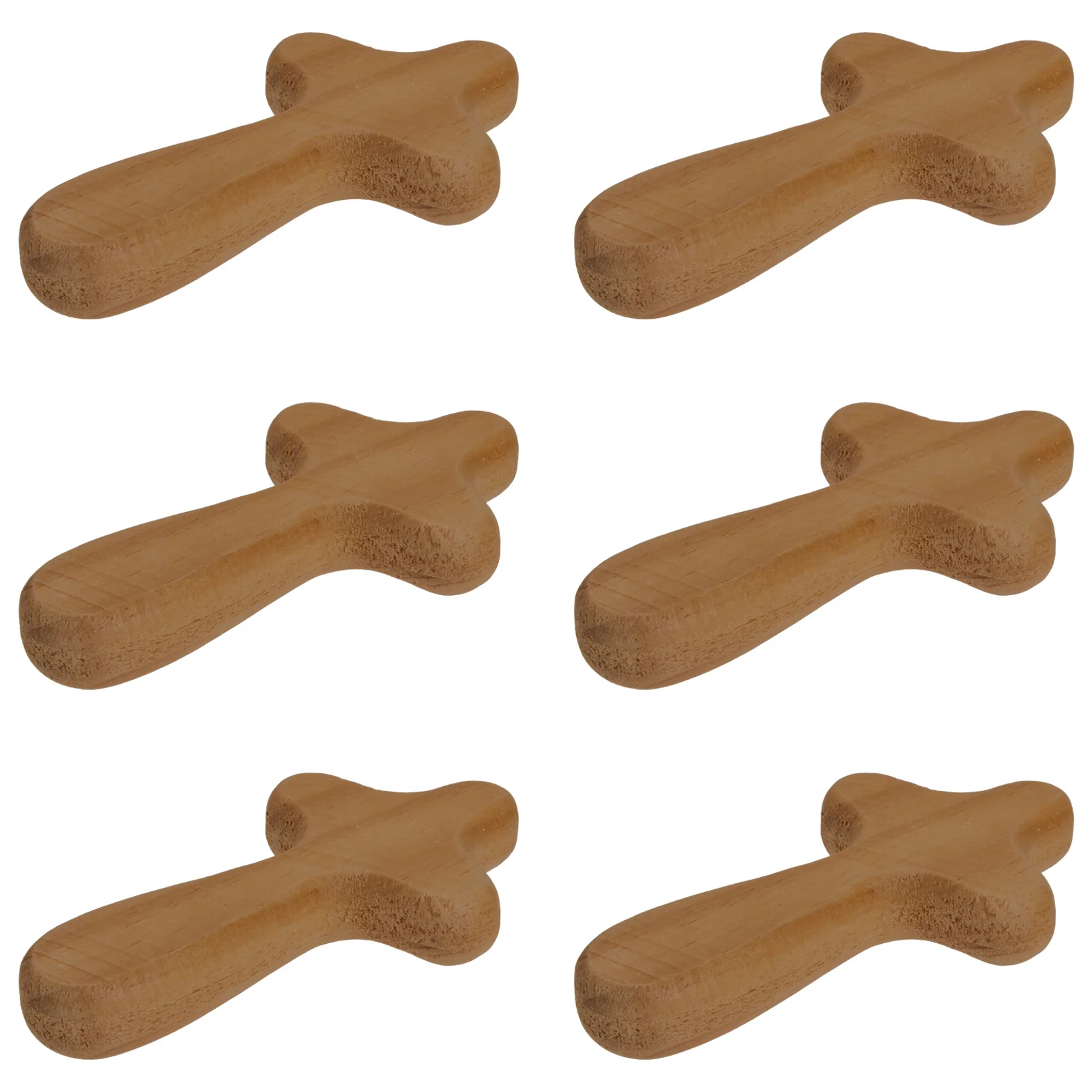 

6 Pcs Religious Miniature Statue Cross Ornament Adornment Wood Crafts Outdoor Gift