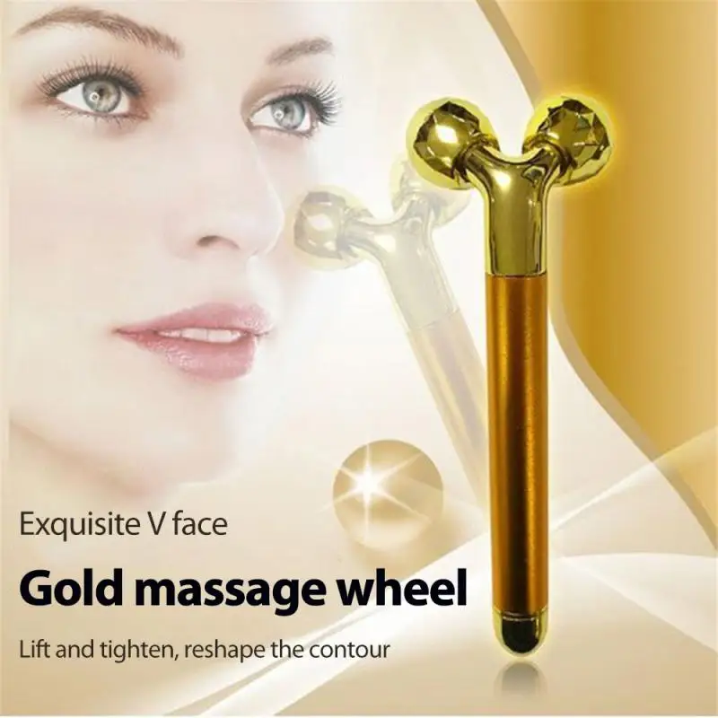 

in 1 Face Massager Roller Electric 3D Roller and 24K Facial Pulse T Shape Massager Kit Arm Eye Nose Massager Skin Care Tools