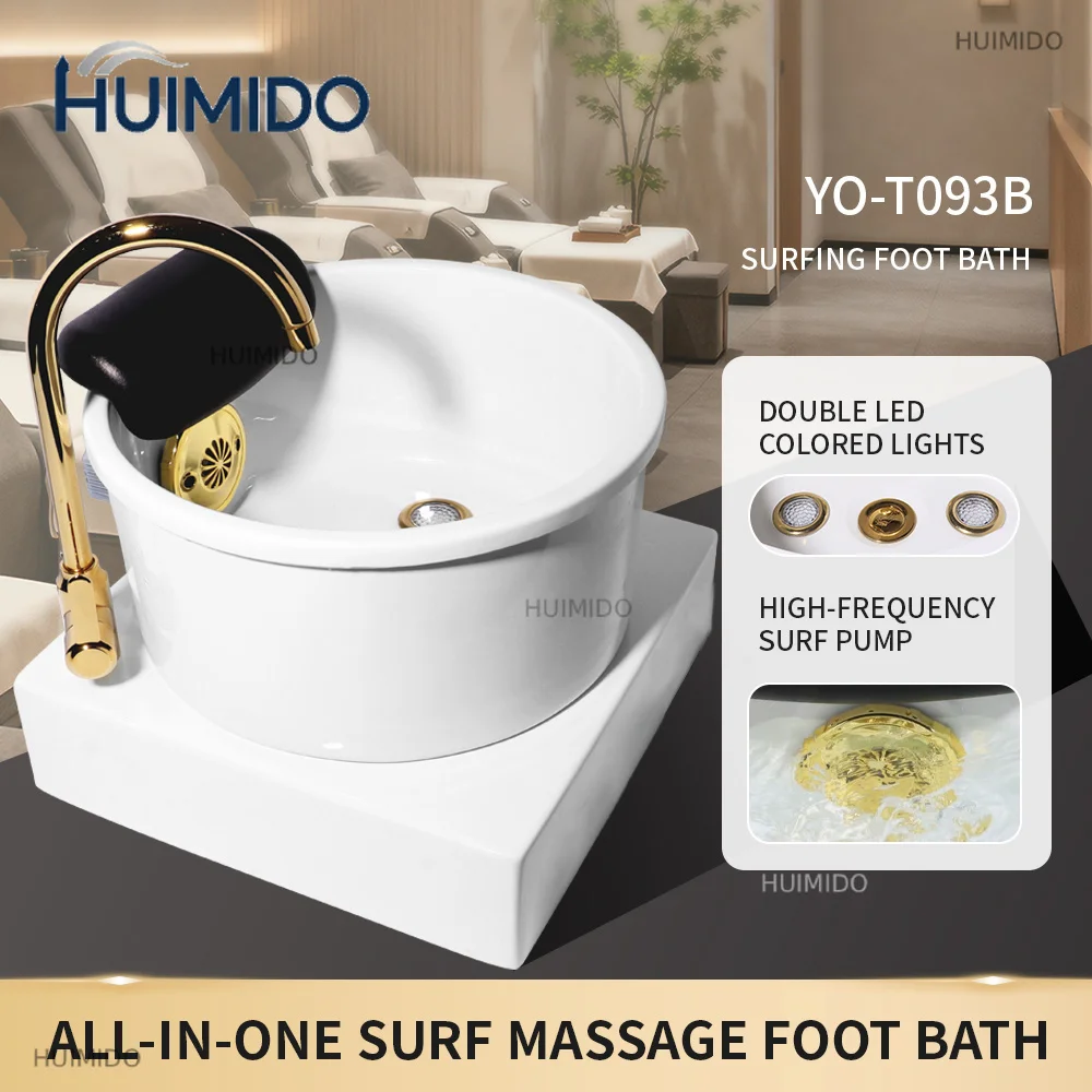 Electric Foot Basin Spa Massager with One-Button Drainage Dual-Colored Lights Deep Clean Foot Bath for Salon Home Use