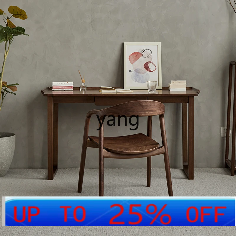 

LH black walnut desk solid wood household calligraphy table bedroom simple writing table