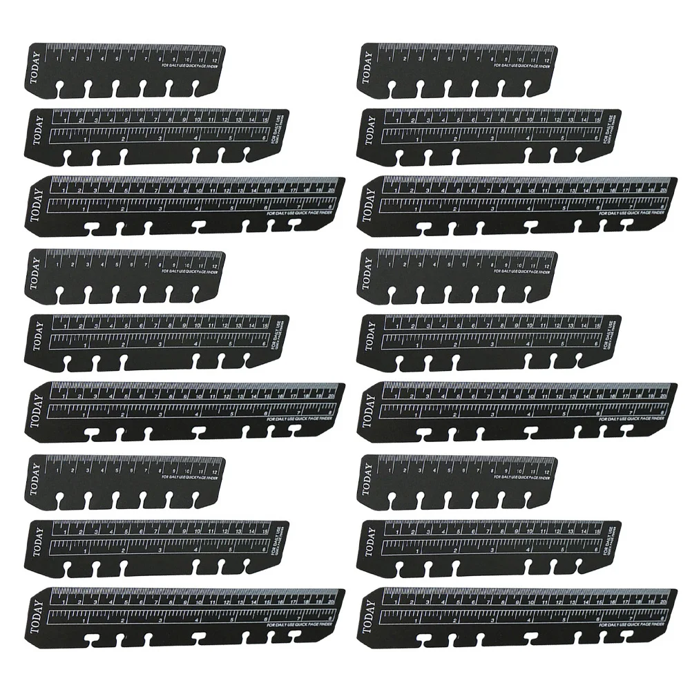 18Pcs Premium Plastic Bookmark Ruler Safe Practical Design Exquisite Gift Idea Planner Accessory Page Marker Portable