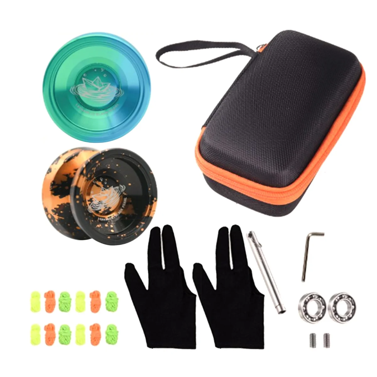 

LESHARE Aluminum Alloy Responsive Unresponsive Yoyo + LESHARE Professional Orange Black Unresponsive Yoyo