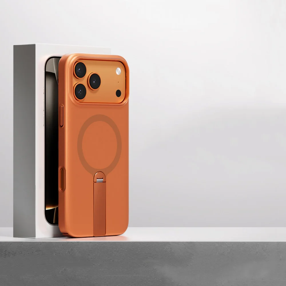 

Магнитный чехол для iPhone 17 Pro/17 Pro Max со скрытой подставкой - противоударный чехол с защитой от отпечатков пальцев и беспроводной зарядкой