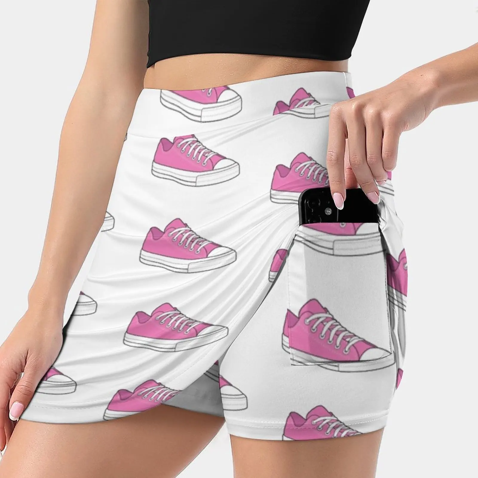 Vintage Popular Pink Sneaker Tennis Shoe Women's skirt With Hide Pocket Tennis Skirt Golf Skirts Badminton Skirts Running