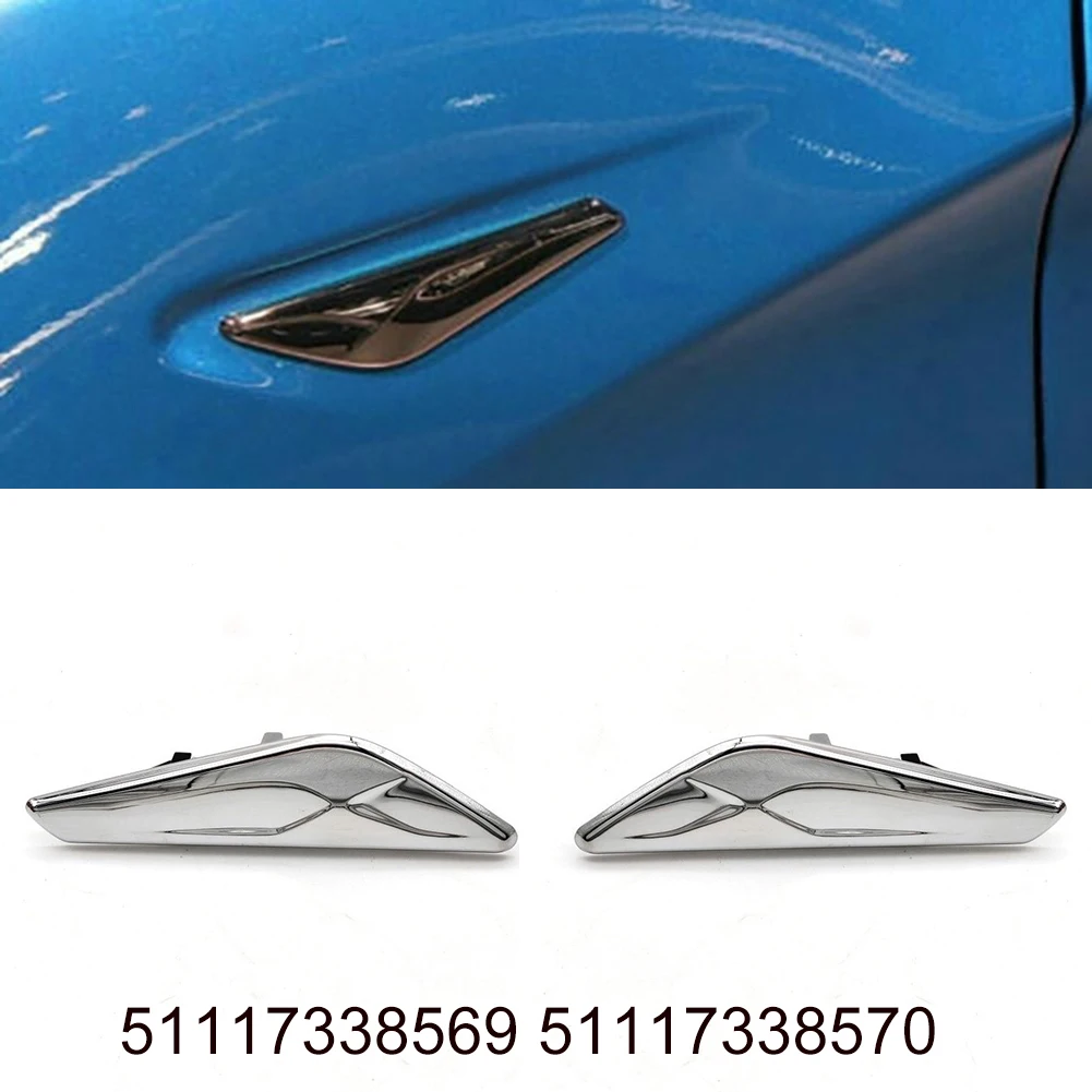 Front Side Fender Trim Chrome for BMW X3 X4 F25 F26 2015 to 2018 OEM 51117338569 ABS Body Trim Finisher Replacement
