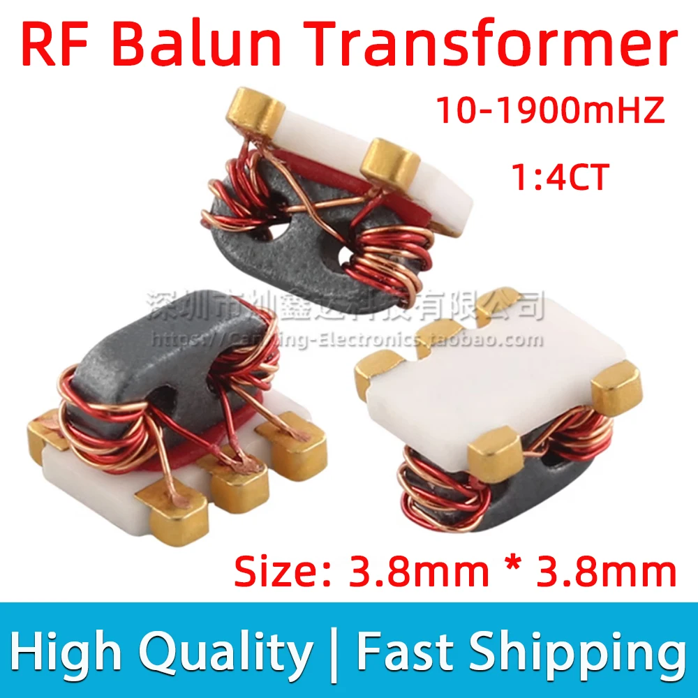 5pcs RF Balun Transformer Frequency 10Mhz-1900MHz 1:4CT Flux Coupled Balanced Unbalanced Converter Signal Replace TC4-19+