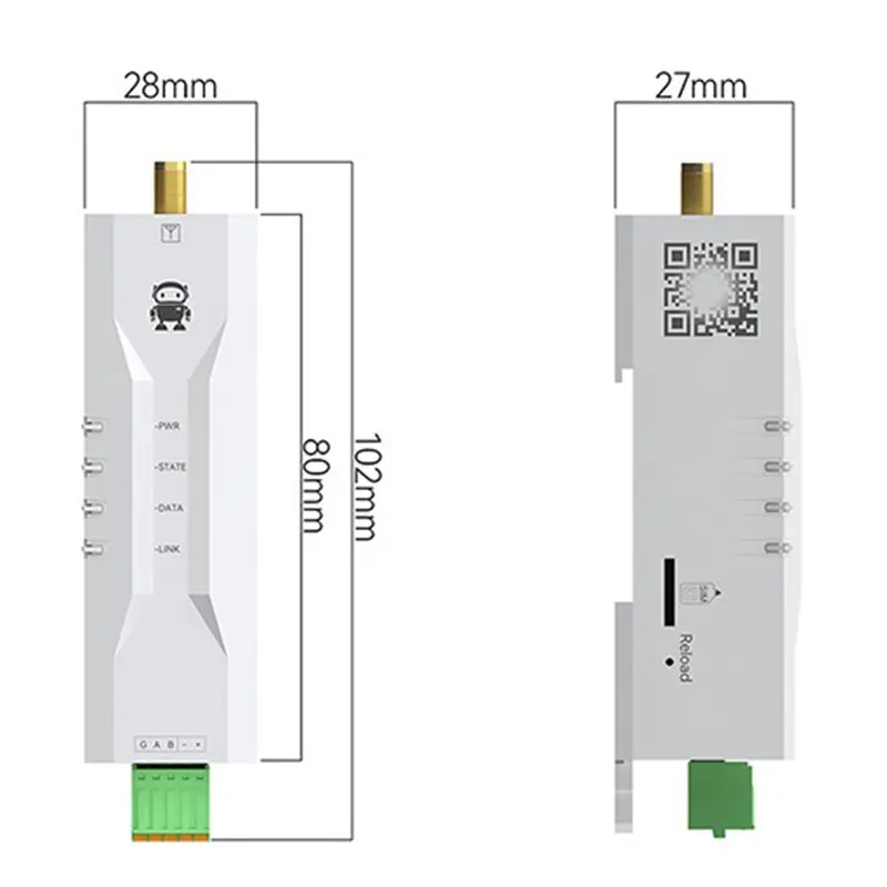 New!Industrial Grade AT Support TCEC05-485 RS485 To Ethernet Serial Server DC8-28V RS485 TCP/UDP MQTT Small Size Modbus