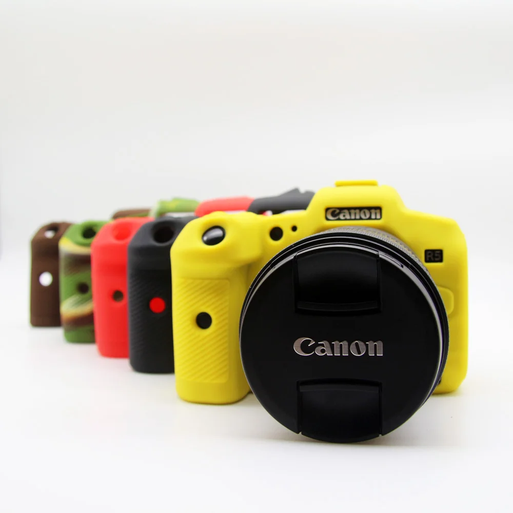 Soft Silicon Rubber Sleeve Armor Skin Case Body Cover Protector for Canon EOS R5 Mirrorless Camera Shell Protective Video Bag