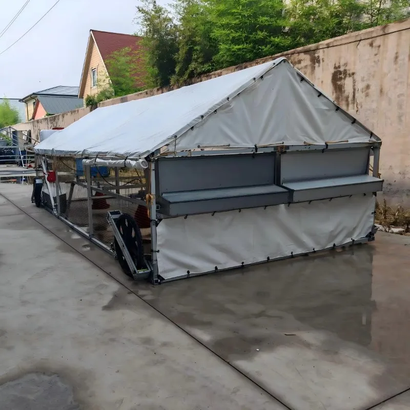Portable Mobile Chicken Coop With Egg Laying Nest Galvanized Steel Movable Poultry House For Pasture Free Range Farming Custom
