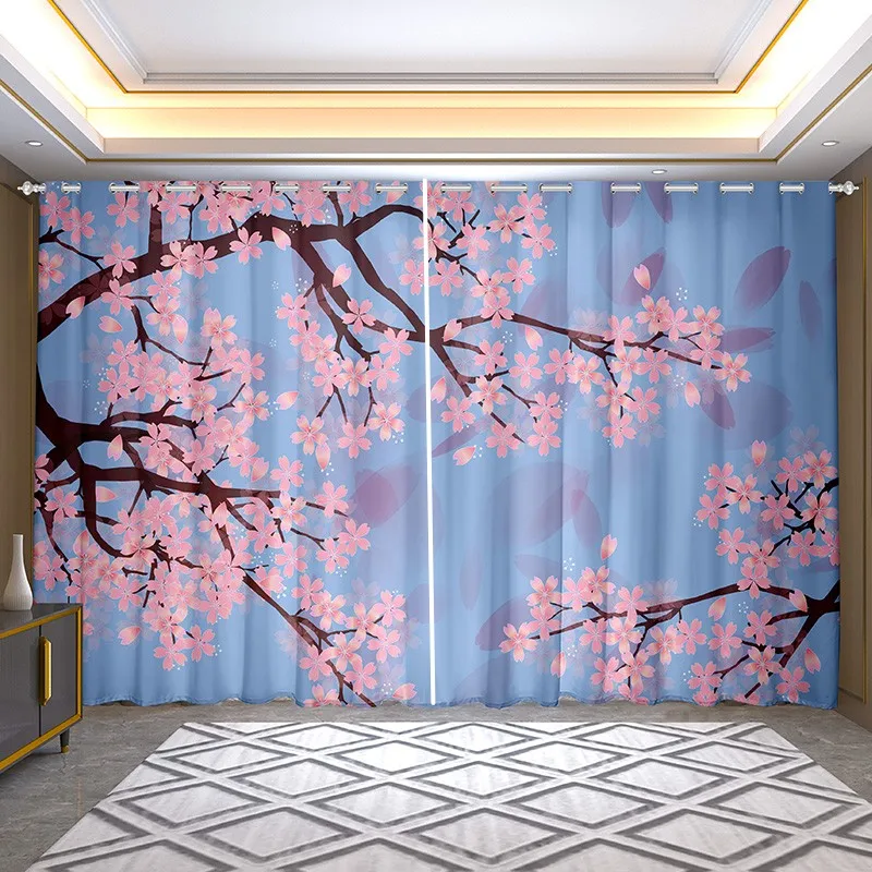 New Chinese Flower Bird Antique Curtain 2024 New Chinese Bedroom Living Room High-end Semi-blackout Curtain Window cortinas 2pcs