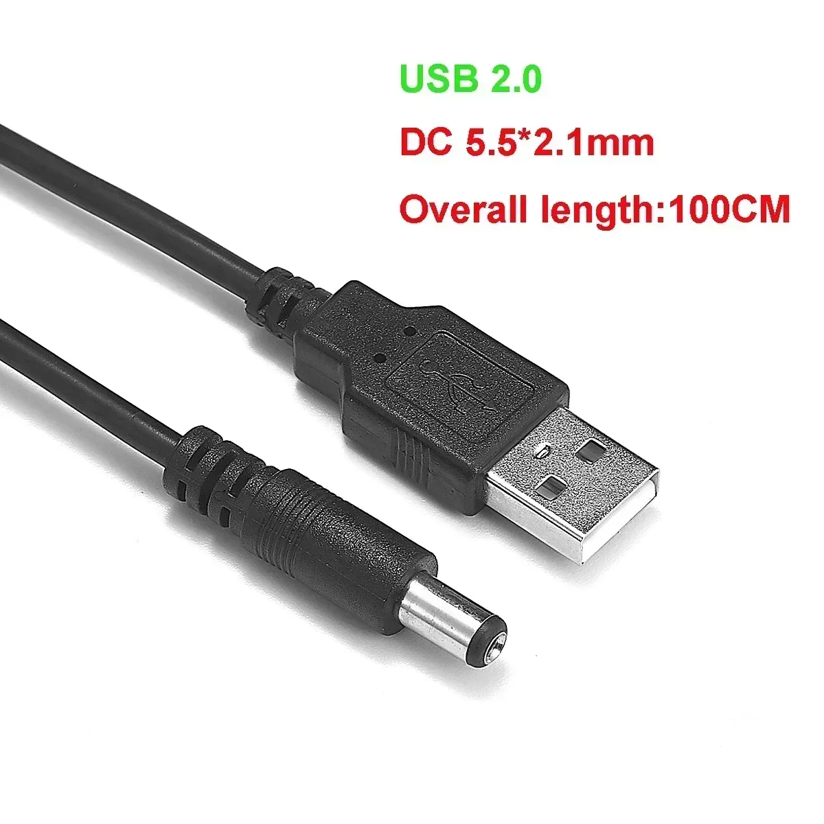 USB to DC Power Cable 5V 12V Jack Connector 5.5mm x 2.1mm DC to USB Jack Charging Cable for Wifi Router Mini Fan Speaker