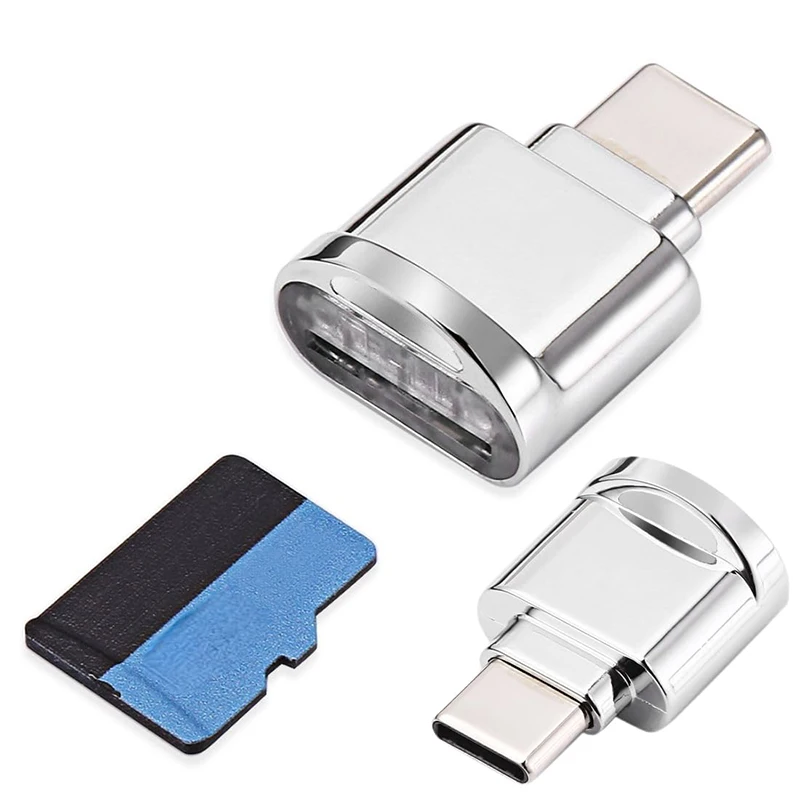 High Speed Micro SD to Type C Card Reader OTG USB Type-C Adapter Phone External Memory TF SD Card Adapter for Laptop Cell Phone