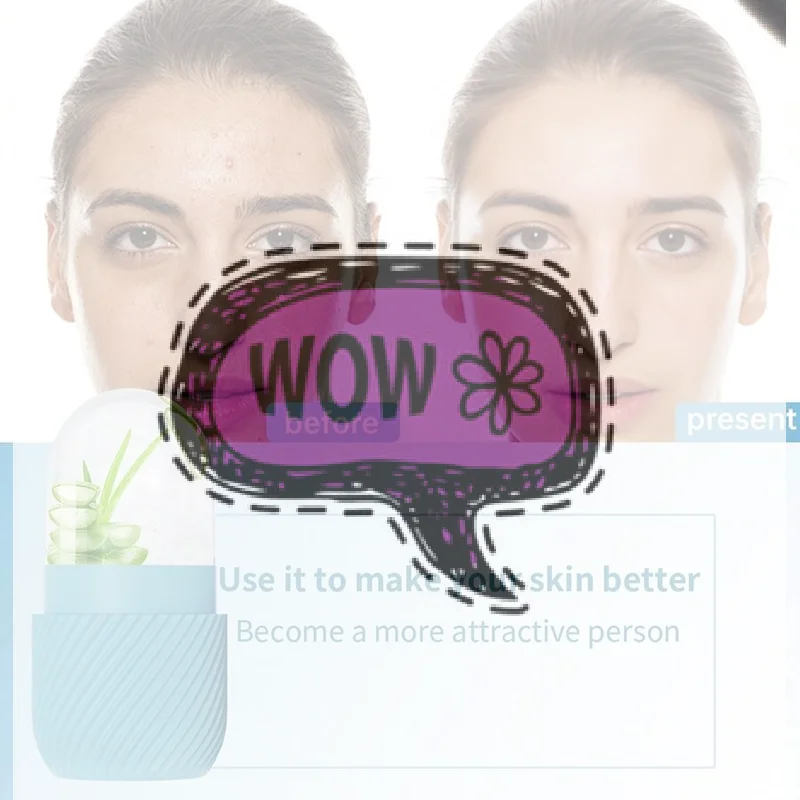 

1 шт. ледяной роллер для лица и глаз, ледяной роллер для лица, косметический ледяной роллер для ухода за кожей, ледяной кубик для лица, силиконовая форма для льда F